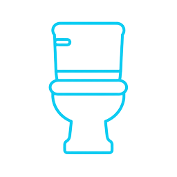 Line icon of a restroom toilet