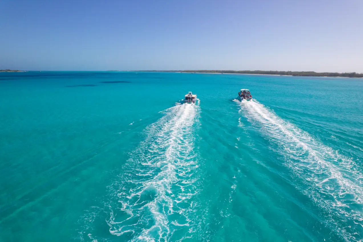 Seas N' Cays catamaran near the Nassau cruise port ready for a Rose Island day trip