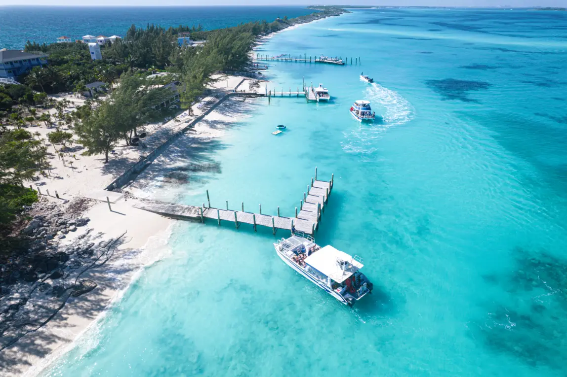 The Nassau cruise port waterfront where the excursion booths are located