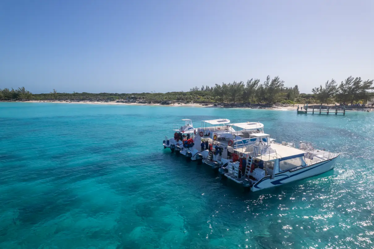 Seas N' Cays catamarans chartered for a private group off Rose Island